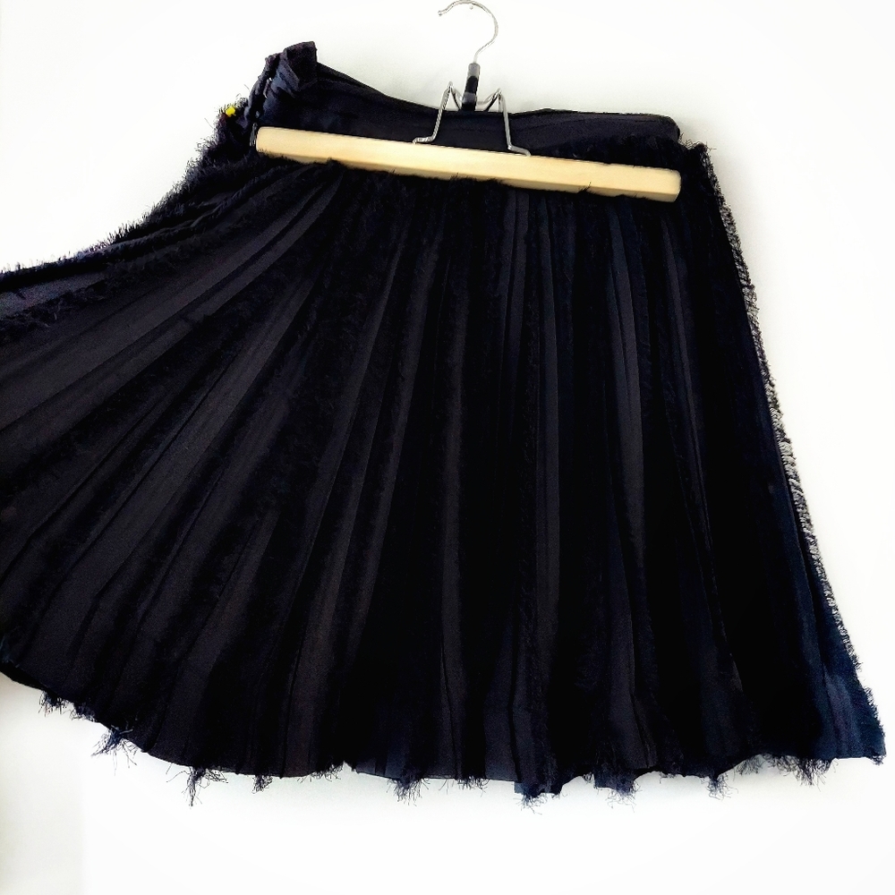H&M Black Lace Distressed Tulle Skirt